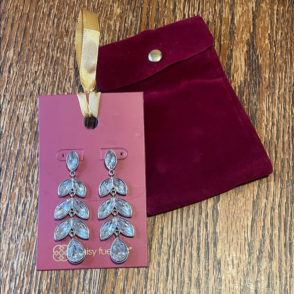 Daisy Fuentes Silver Leaf Drop Earrings